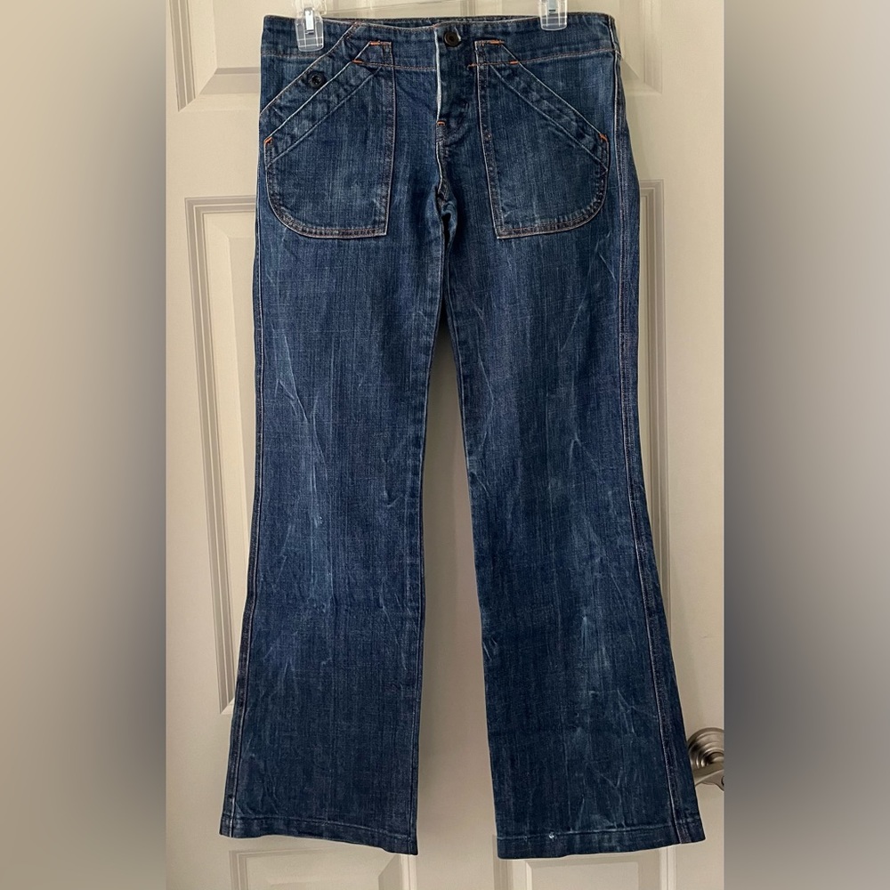 Women’s Citizens of Humanity jeans, size 28 contrast stitching button fly denim